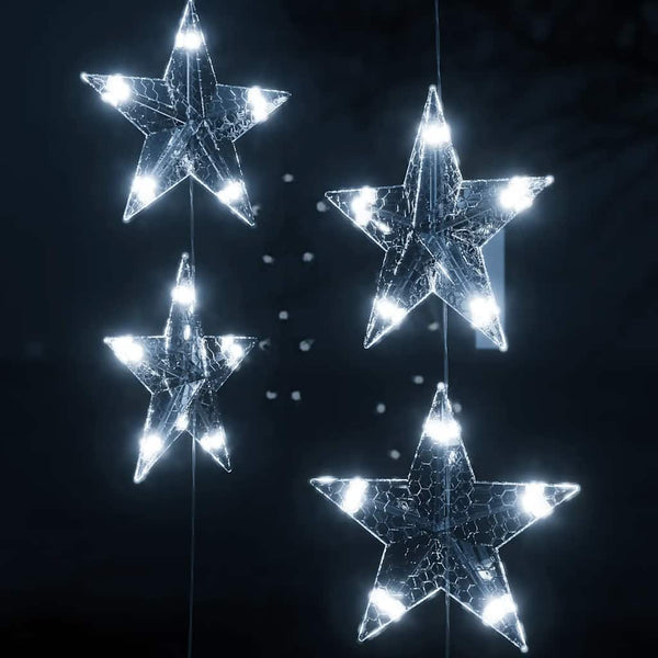 LED Sternenvorhang Lichterkette Kaltweiß 200 LEDs