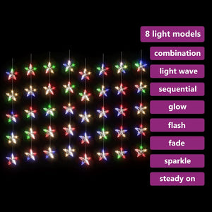 LED Sternenvorhang Lichterkette Bunt 200 LEDs