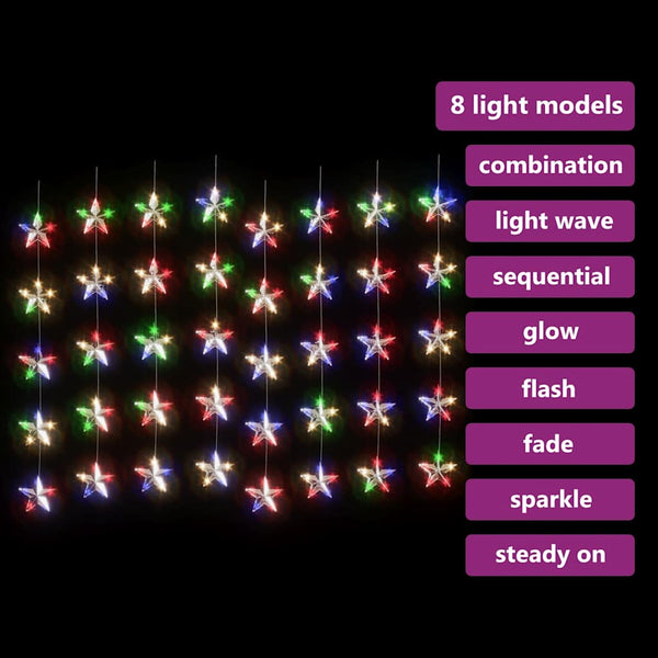 LED Sternenvorhang Lichterkette Bunt 200 LEDs