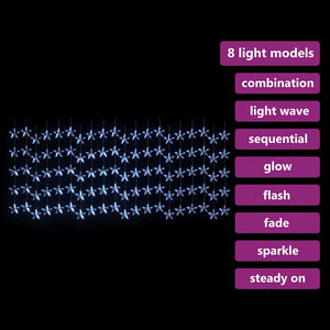 LED Sternenvorhang Lichterkette Blau 500 LEDs