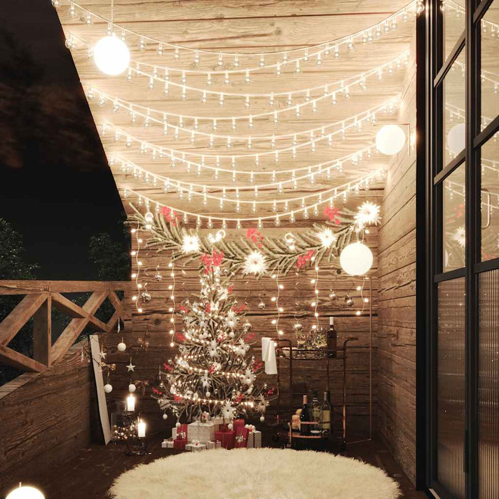 LED Lichterkette Kugeln, 20 m, Warmweiß, 8 Modi