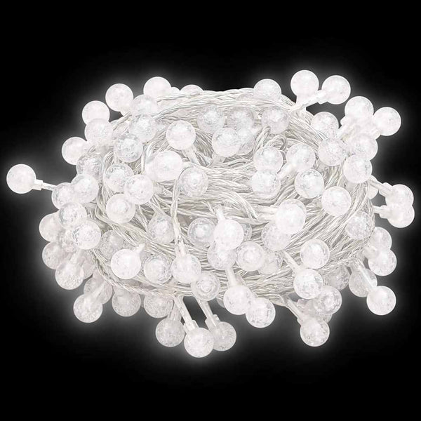 LED Lichterkette Kugeln, 20 m, Kaltweiß
