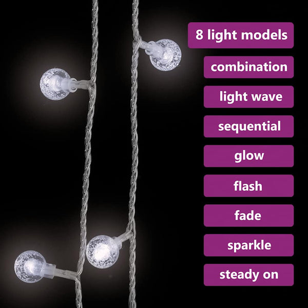 LED Lichterkette Kugeln, 20 m, Kaltweiß