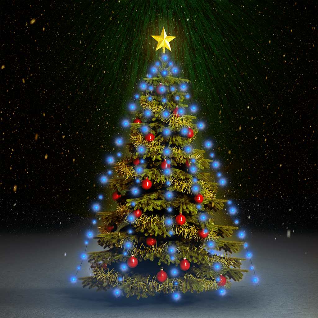 Blaues LED Lichternetz für Weihnachtsbaum 150 cm