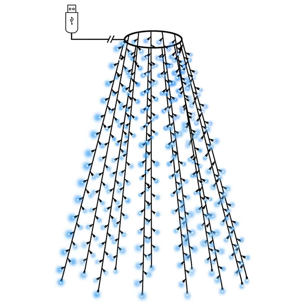 Blaues LED Weihnachtsbaum-Lichternetz 210 cm