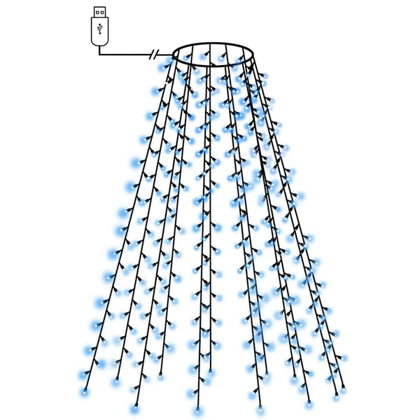 Blaues LED Weihnachtsbaum-Lichternetz 210 cm