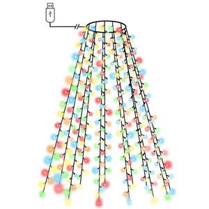 Mehrfarbiges LED-Weihnachtsbaum-Lichternetz 210 cm