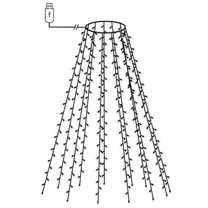 Mehrfarbiges LED-Weihnachtsbaum-Lichternetz 210 cm