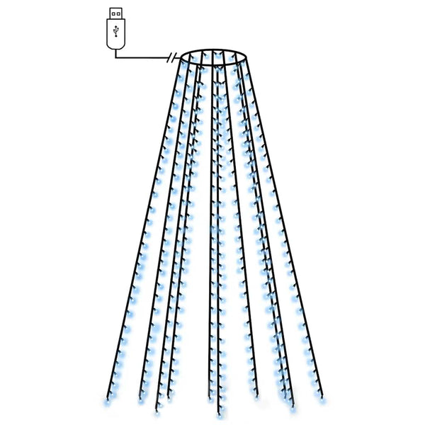 Weihnachtsbaum Lichterkette Netz Blau 250 LEDs
