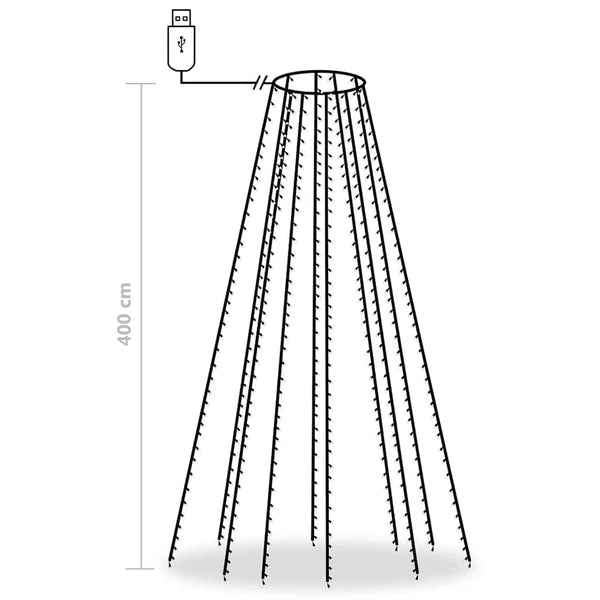Weihnachtsbaum Lichternetz 400 LEDs Kaltweiß
