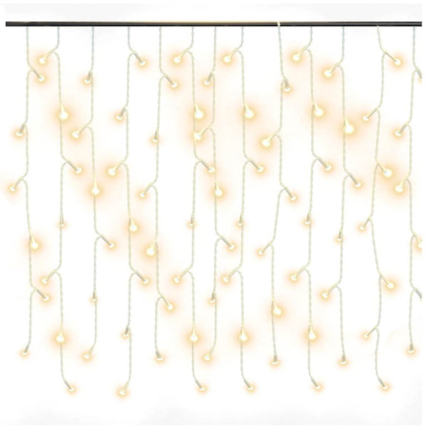 LED Eiszapfen Lichtervorhang 10m Warmweiß