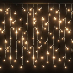 LED Eiszapfen Lichtervorhang 10m Warmweiß