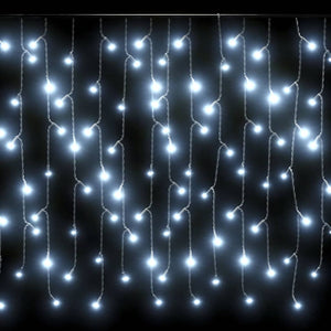 LED Eiszapfen Lichtervorhang 10m Kaltweiß