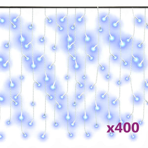 LED Eiszapfen Lichtervorhang, 10 m, Blau