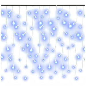LED Eiszapfen Lichtervorhang, 10 m, Blau
