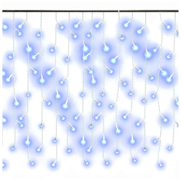 LED Eiszapfen Lichtervorhang, 10 m, Blau