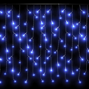 LED Eiszapfen Lichtervorhang, 10 m, Blau