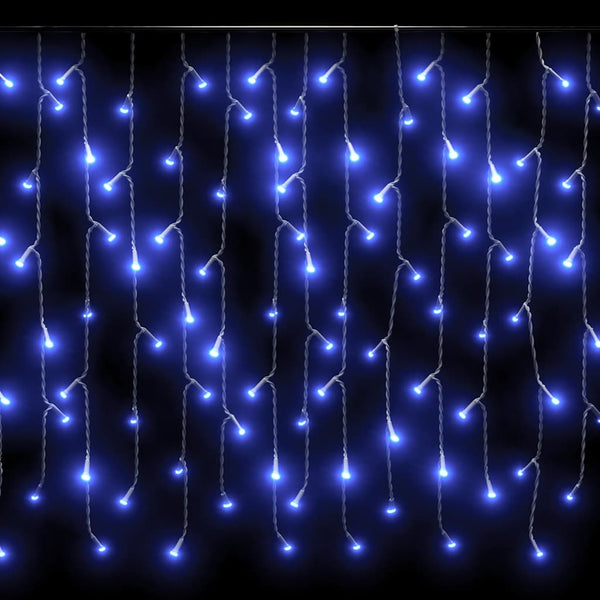 LED Eiszapfen Lichtervorhang, 10 m, Blau