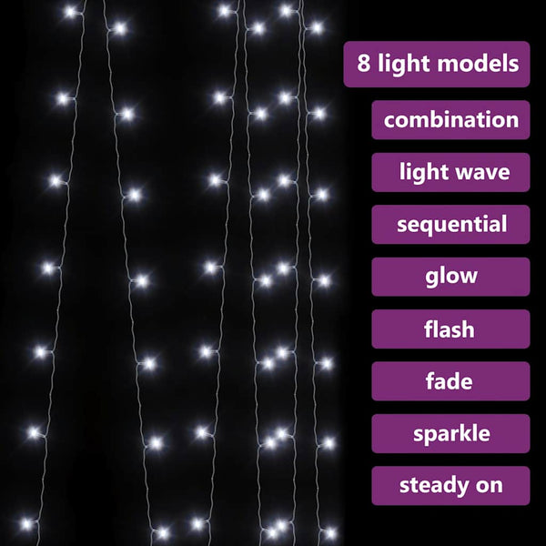 LED Lichtervorhang 3x3m Kaltweiß