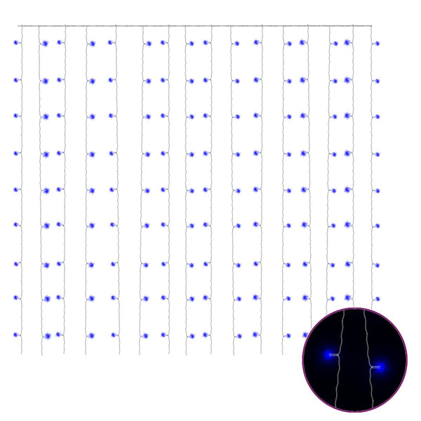 LED Lichtervorhang 3x3m Blau