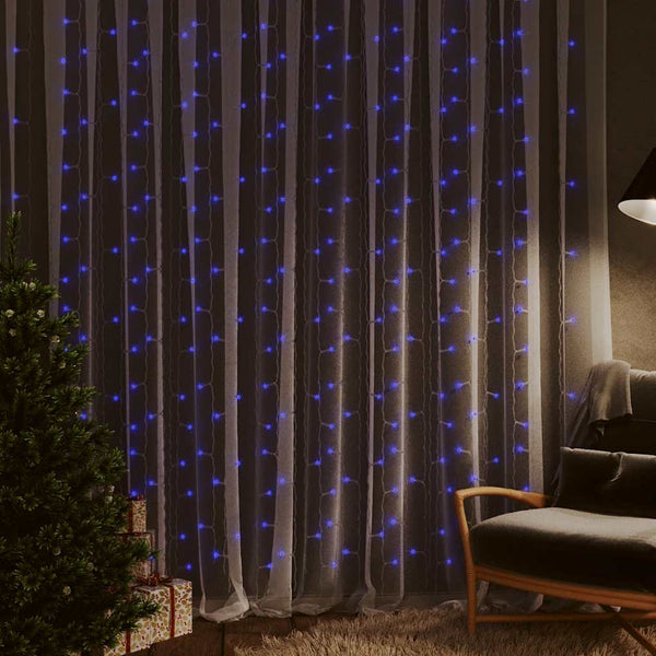 LED Lichtervorhang 3x3m Blau