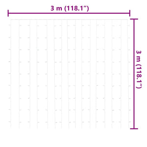 LED Lichtervorhang 3x3m Bunt
