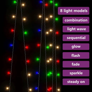 LED Lichtervorhang 3x3m Bunt