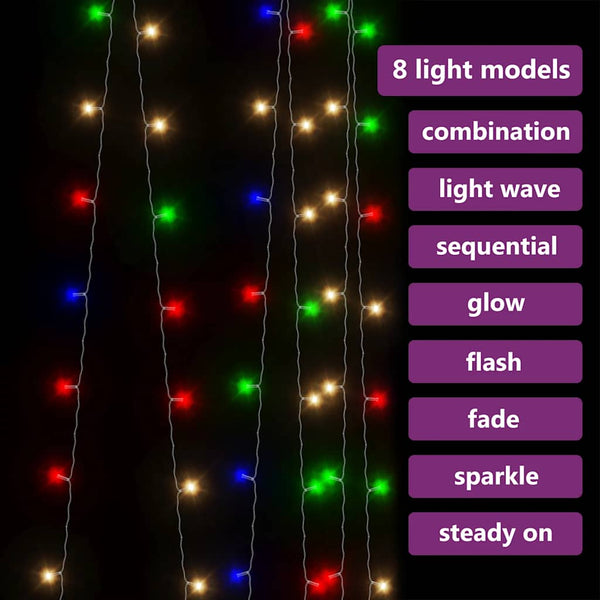 LED Lichtervorhang 3x3m Bunt