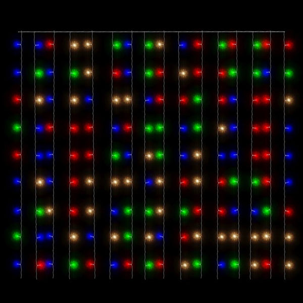 LED Lichtervorhang 3x3m Bunt