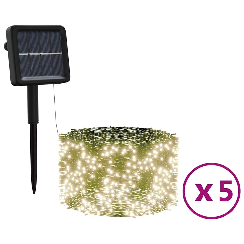 Solar Lichterketten 5x200 LED Warmweiß