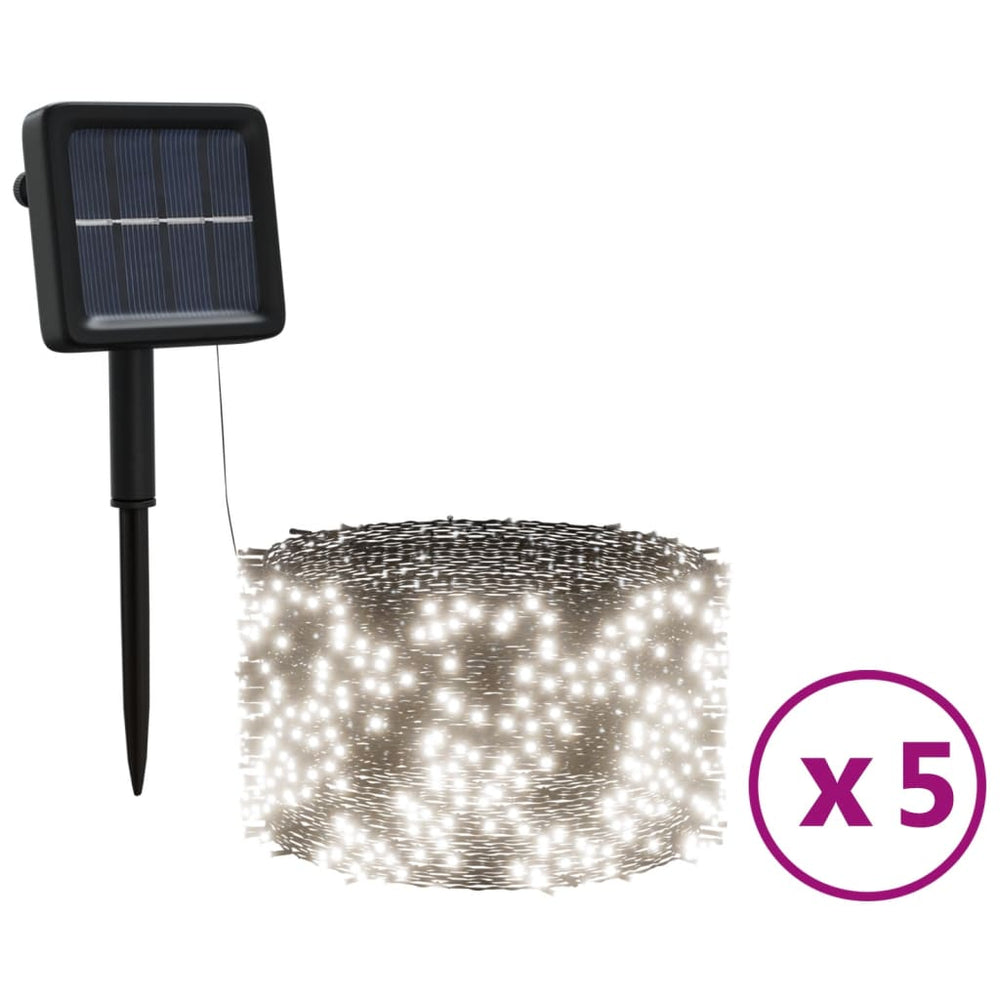 Solar Lichterketten Kaltweiß 5x200 LED