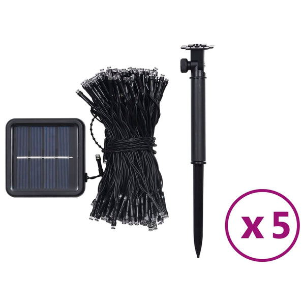 Solar Lichterketten Kaltweiß 5x200 LED