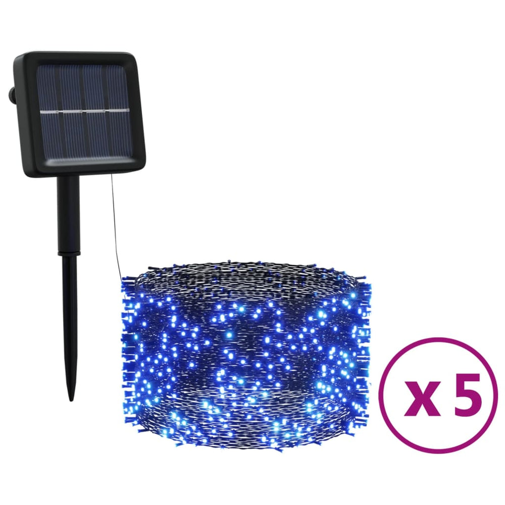 Solar Lichterkette 5er Set, 5x200 LED Blau