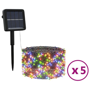 Solar Lichterketten 5x200 LED Mehrfarbig