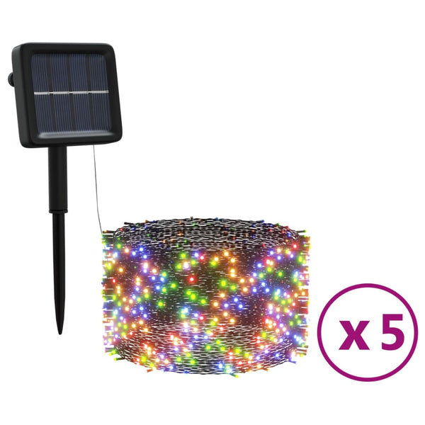 Solar Lichterketten 5x200 LED Mehrfarbig