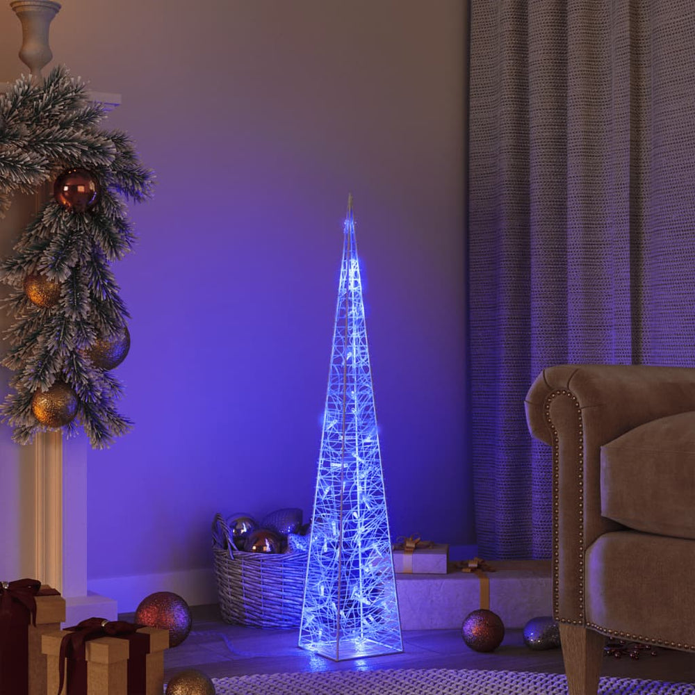 LED Leuchtkegel Acryl Deko Blau 90 cm