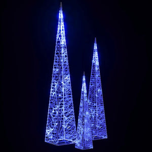 LED Leuchtkegel Set Blau, 3-teilig