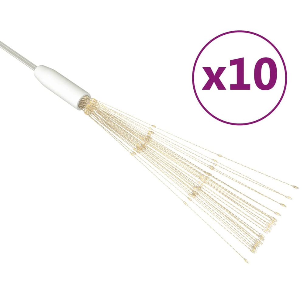 Feuerwerkslichter 10er-Set, warmweiß, 20cm, 1400 LEDs