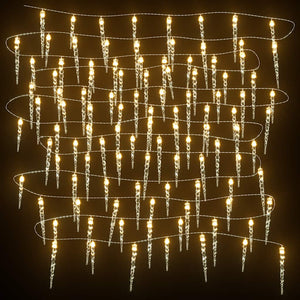 Eiszapfen Lichterkette 40 LED Warmweiß mit Fernbedienung