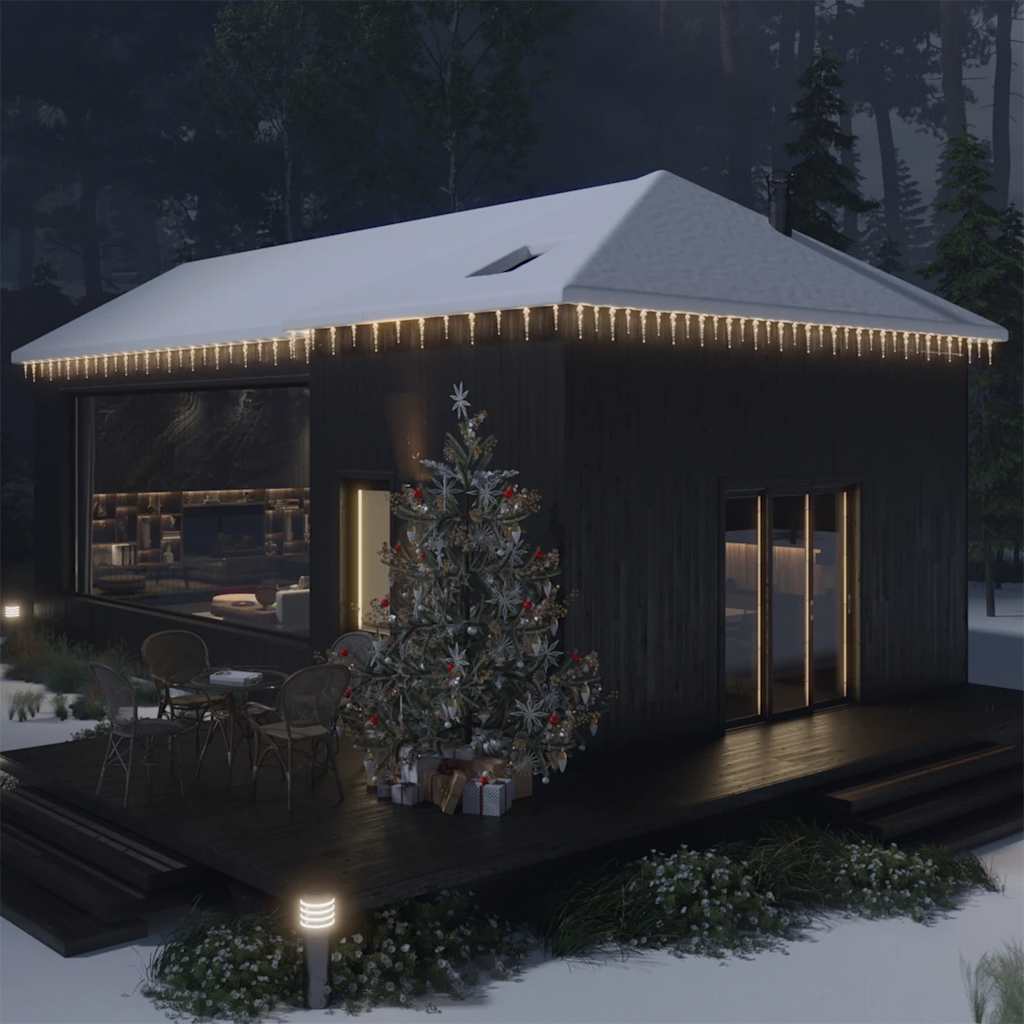 Eiszapfen Lichterkette 40 LED Warmweiß mit Fernbedienung