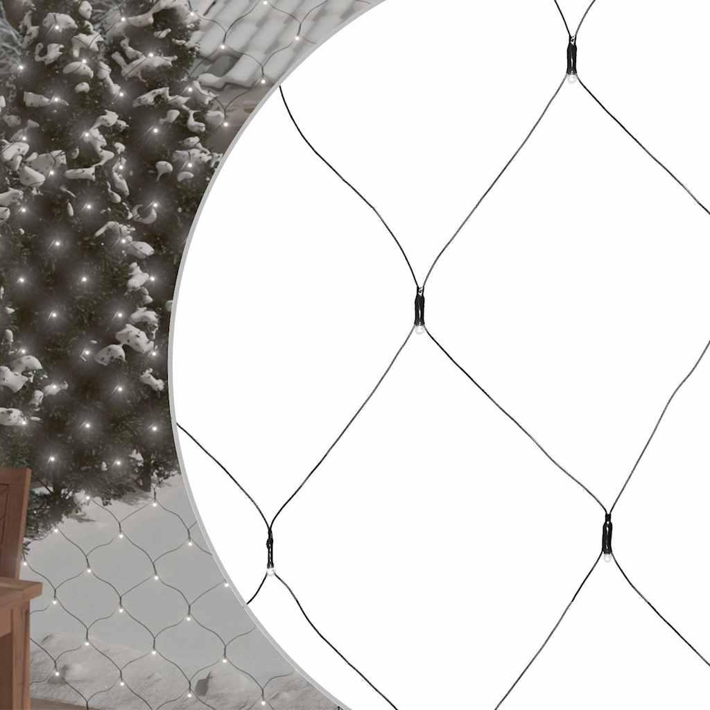 LED Lichternetz Kaltweiß 3x2m für Innen & Außen