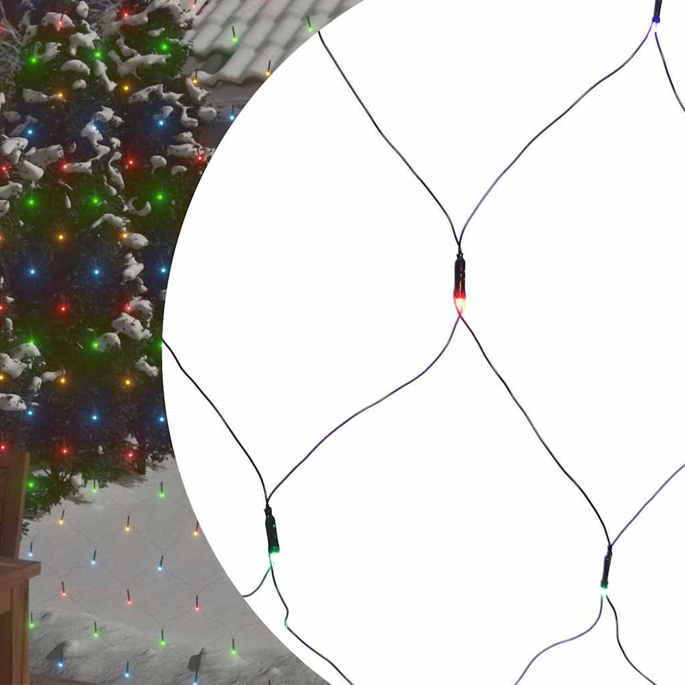 LED Lichternetz 3x3m Mehrfarbig für Weihnachten