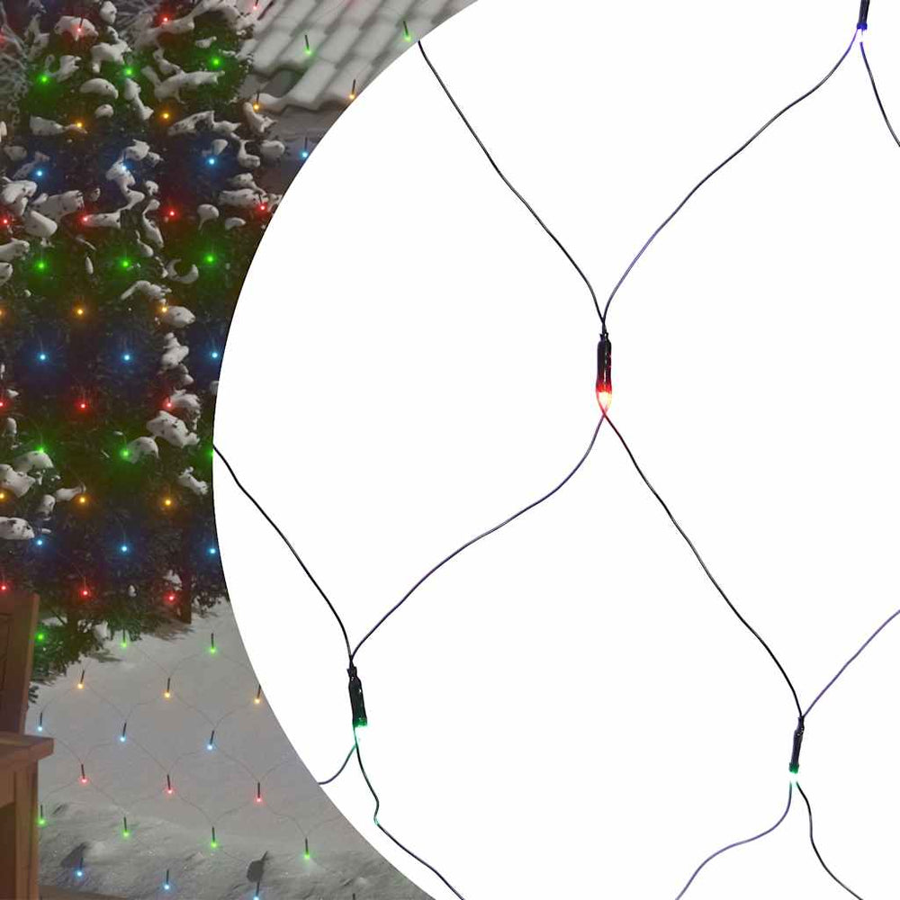 LED Weihnachts-Lichternetz 4x4m Bunt