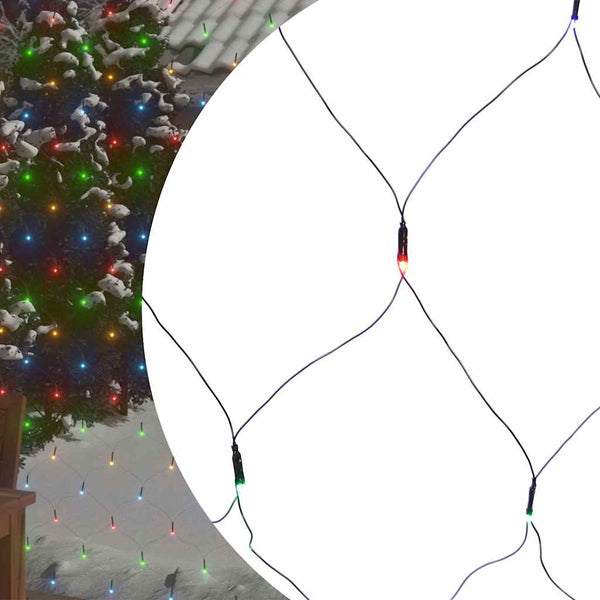 LED Weihnachts-Lichternetz 4x4m Bunt