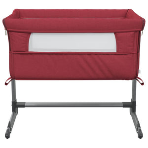 Babybett mit Matratze Rot Leinen