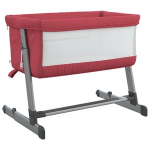 Babybett mit Matratze Rot Leinen