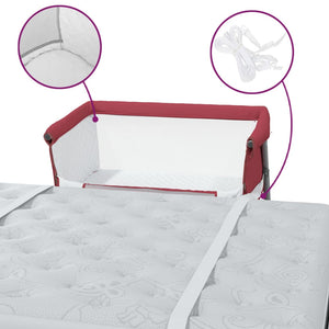 Babybett mit Matratze Rot Leinen