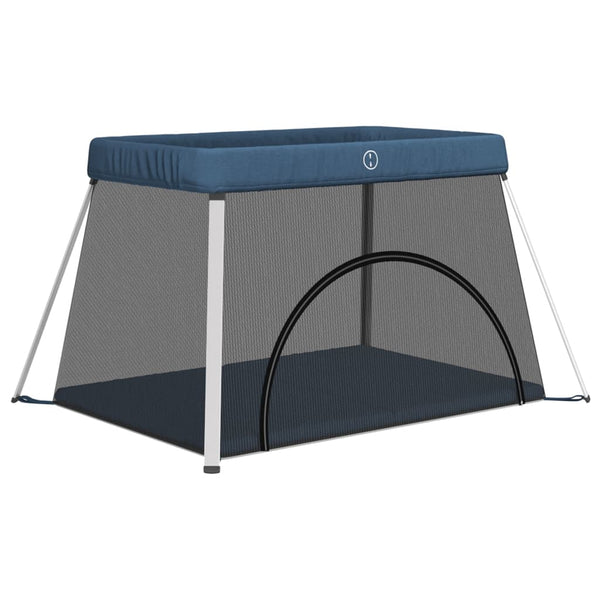 Marineblauer Baby-Laufstall mit Matratze
