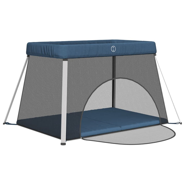 Marineblauer Baby-Laufstall mit Matratze