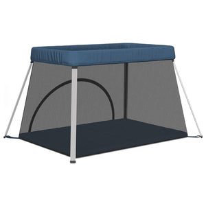 Marineblauer Baby-Laufstall mit Matratze